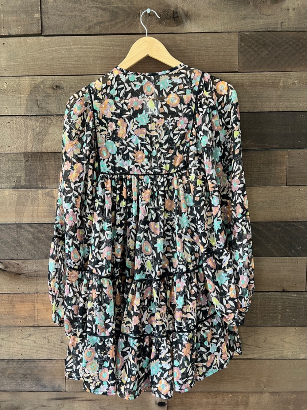 NWT Free People Women's Free Swinging Floral-Print Chiffon Mini Dress Size Small - Picture 5 of 7